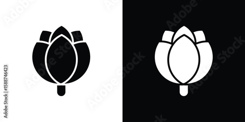 Artichoke icon black flat pictogram. For graphic and web design.