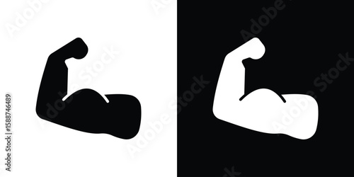 Arm icon black flat pictogram. For graphic and web design.