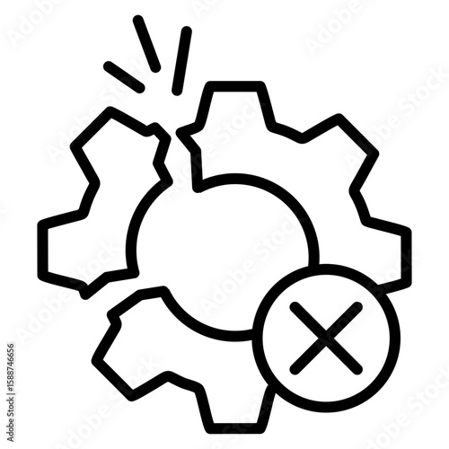 Failure Icon Vector Illustration Line Version