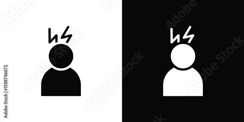 Anxiety icon black flat pictogram. For graphic and web design.