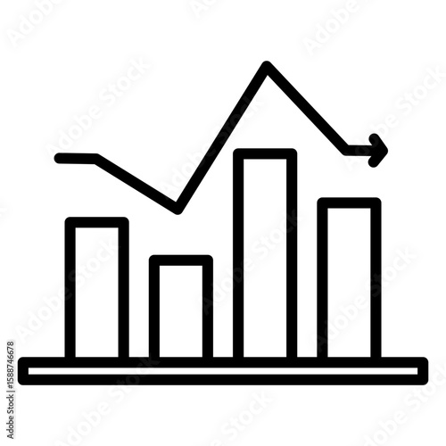 Fluctuate Icon Vector Illustration Line Version