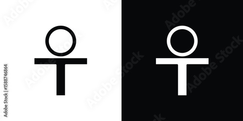 Ankh icon black flat pictogram. For graphic and web design.