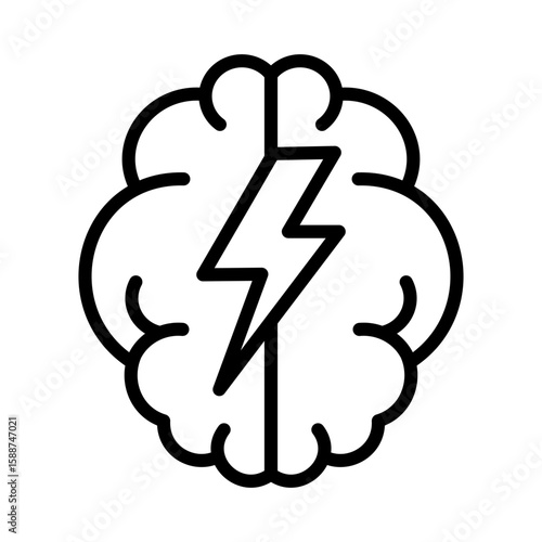 Mind Power Icon Vector Illustration Line Version