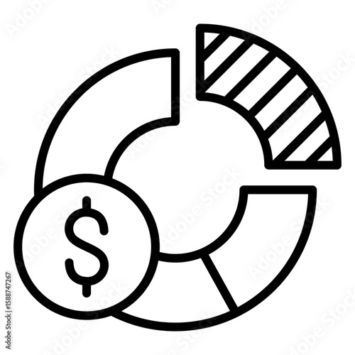 Profit Margin Icon Vector Illustration Line Version