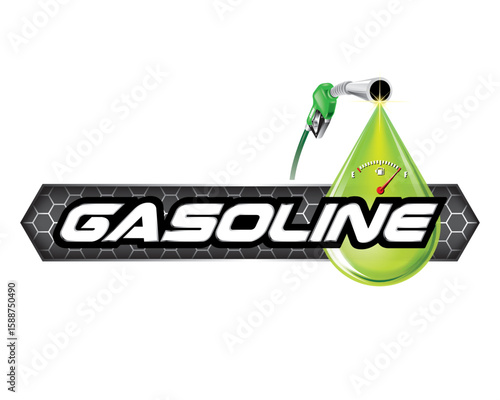 Gasoline logo with drop oil vrctor concept
