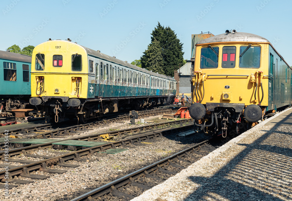 View of Train engine or Locomotive and railway coaches in the Tunbridge Wells railway station and ready to leave. use it as your Wallpaper, Poster and Space for text, Selective focus. View of Train engine or Locomotive and railway coaches in the Tunbridge Wells railway station and ready to leave. use it as your Wallpaper, Poster and Space for text, Selective focus.