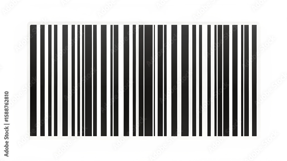 Black and White Barcode Icon with Irregular Border Against White Background isolated on a transparent background Black and White Barcode Icon with Irregular Border Against White Background isolated on a transparent background