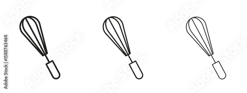 Whisk icon thin line symbol on white background, editable stroke vector illustration