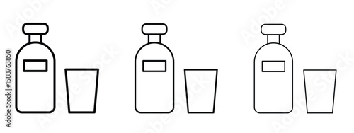 Vodka icon thin line symbol on white background, editable stroke vector illustration