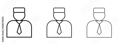 Valet icon thin line symbol on white background, editable stroke vector illustration