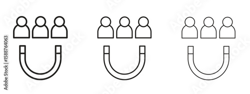 User engagement icon thin line symbol on white background, editable stroke vector illustration