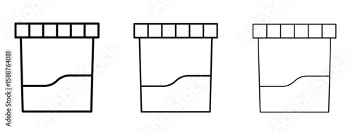 Urine test icon thin line symbol on white background, editable stroke vector illustration