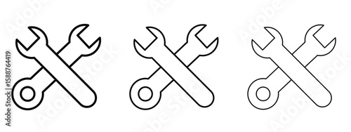 Tools icon thin line symbol on white background, editable stroke vector illustration