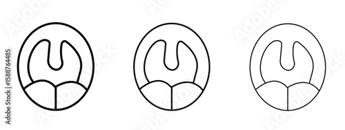 Tonsillitis icon thin line symbol on white background, editable stroke vector illustration