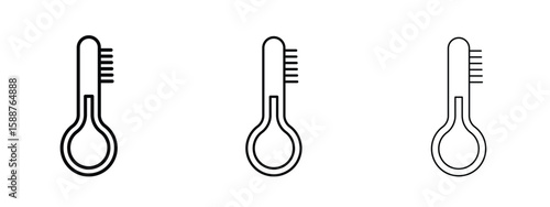 Thermometer icon thin line symbol on white background, editable stroke vector illustration