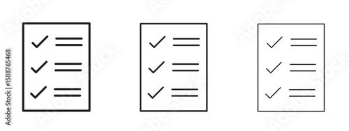 Survey icon thin line symbol on white background, editable stroke vector illustration