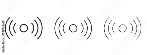Surround sound icon thin line symbol on white background, editable stroke vector illustration