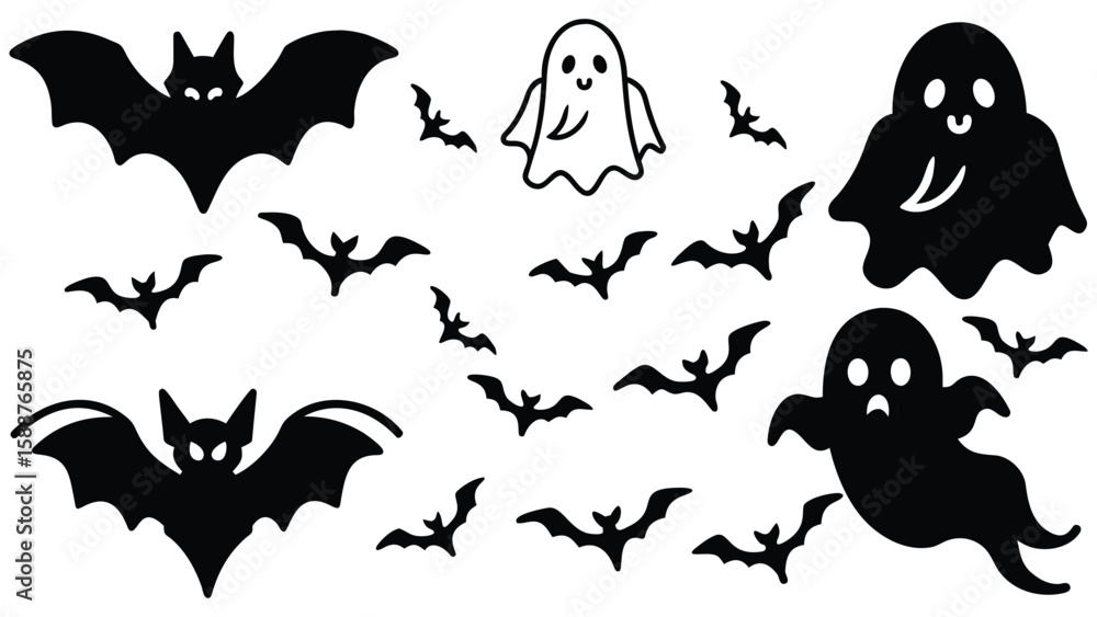 Fototapeta premium halloween vector silhouettes