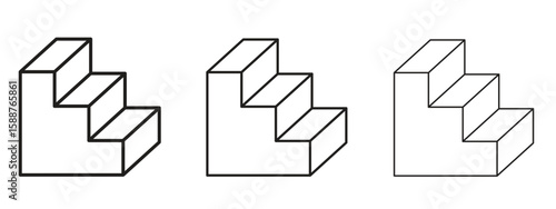 Stairs icon thin line symbol on white background, editable stroke vector illustration