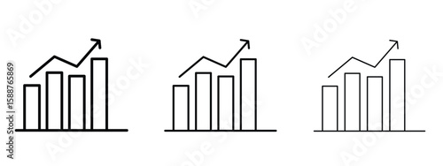 Stagflation icon thin line symbol on white background, editable stroke vector illustration