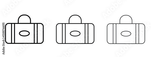 Sports bag icon thin line symbol on white background, editable stroke vector illustration