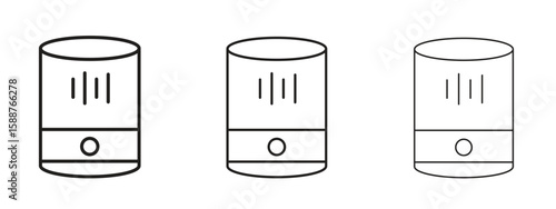 Smart speaker icon thin line symbol on white background, editable stroke vector illustration