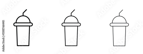 Shaker icon thin line symbol on white background, editable stroke vector illustration