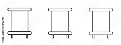 Roll up banners icon thin line symbol on white background, editable stroke vector illustration