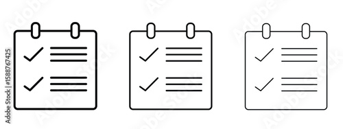 Reservation icon thin line symbol on white background, editable stroke vector illustration