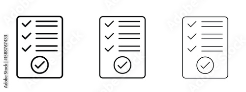 Requirements icon thin line symbol on white background, editable stroke vector illustration