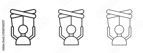 Puppet icon thin line symbol on white background, editable stroke vector illustration