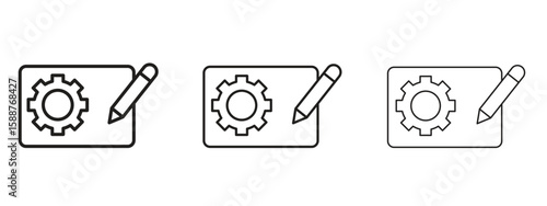 Prototyping icon thin line symbol on white background, editable stroke vector illustration