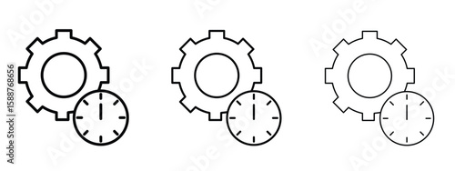Productivity icon thin line symbol on white background, editable stroke vector illustration