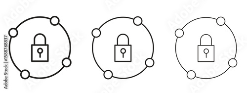 Private network icon thin line symbol on white background, editable stroke vector illustration