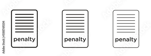 Penalty icon thin line symbol on white background, editable stroke vector illustration