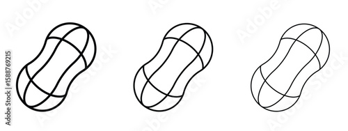 Peanut icon thin line symbol on white background, editable stroke vector illustration
