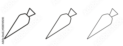 Pastry bag icon thin line symbol on white background, editable stroke vector illustration
