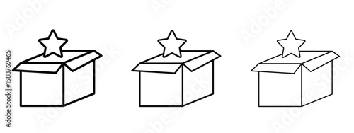 New product icon thin line symbol on white background, editable stroke vector illustration