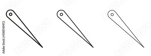 Needle icon thin line symbol on white background, editable stroke vector illustration