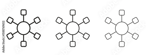 Multi channel icon thin line symbol on white background, editable stroke vector illustration