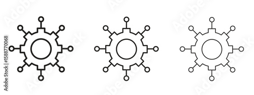 Microservices icon thin line symbol on white background, editable stroke vector illustration