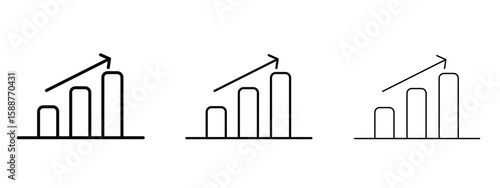 Marketing strategy icon thin line symbol on white background, editable stroke vector illustration