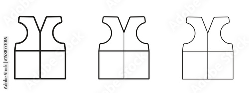 Lifejacket icon thin line symbol on white background, editable stroke vector illustration