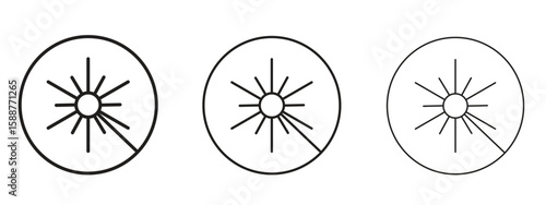 Laser beam icon thin line symbol on white background, editable stroke vector illustration