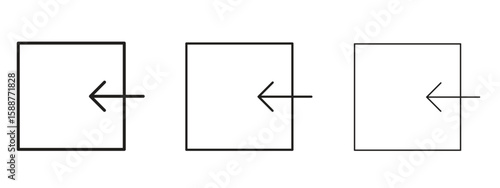 Inside icon thin line symbol on white background, editable stroke vector illustration