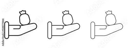 Inheritance law icon thin line symbol on white background, editable stroke vector illustration