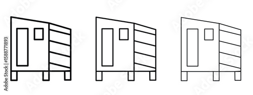 Infrared heat cabin icon thin line symbol on white background, editable stroke vector illustration