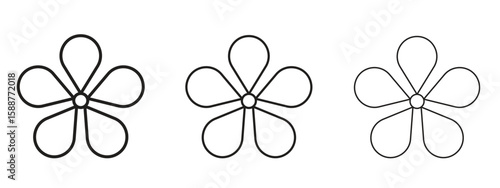 Hypericum icon thin line symbol on white background, editable stroke vector illustration