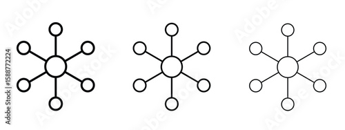 Hub icon thin line symbol on white background, editable stroke vector illustration