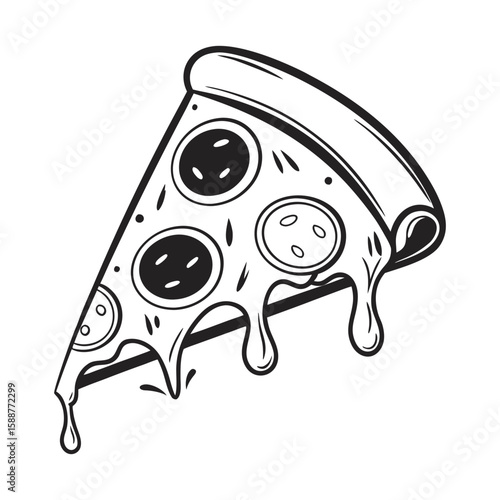Delicious Pizza Slice Meltdown Yummy Food Graphic